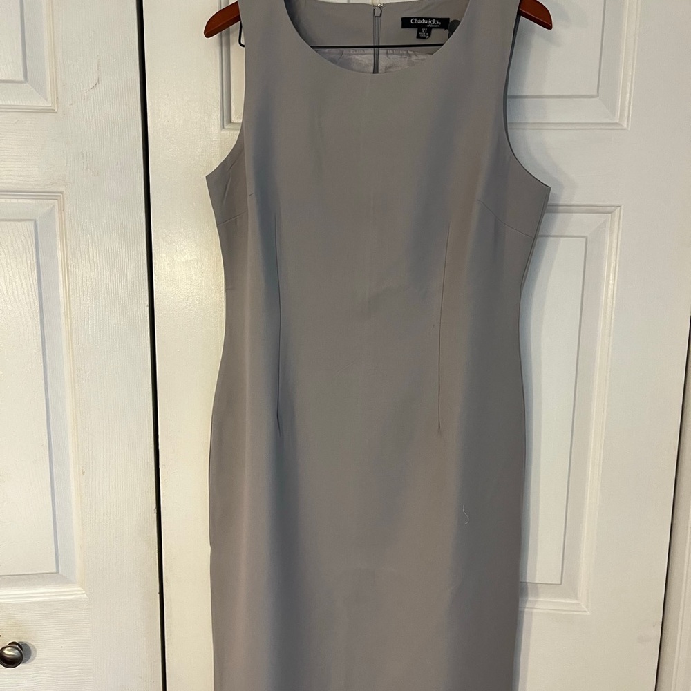 Chadwicks Gray Sleeveless Midi Dress